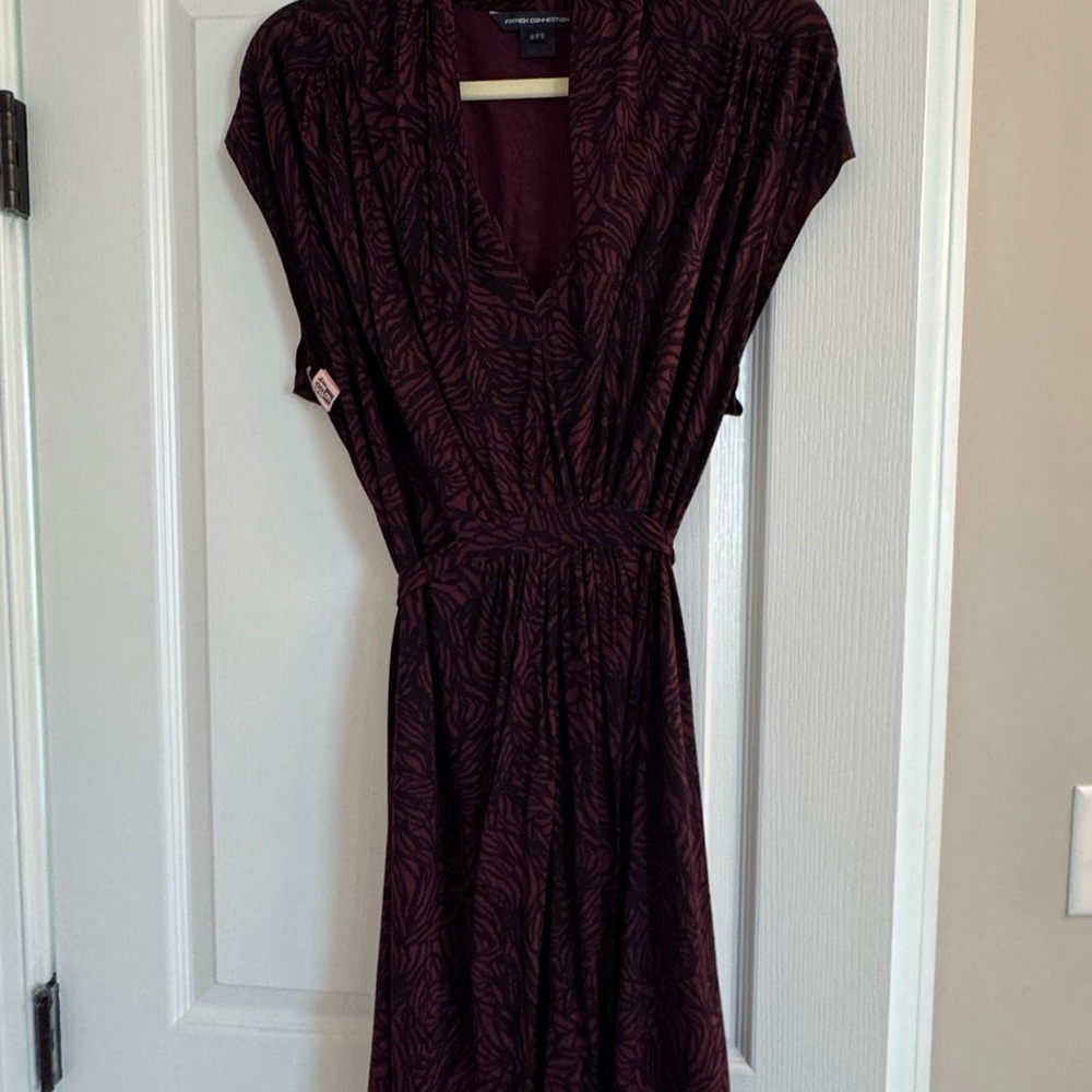 French Connection Burgundy Midi Dress